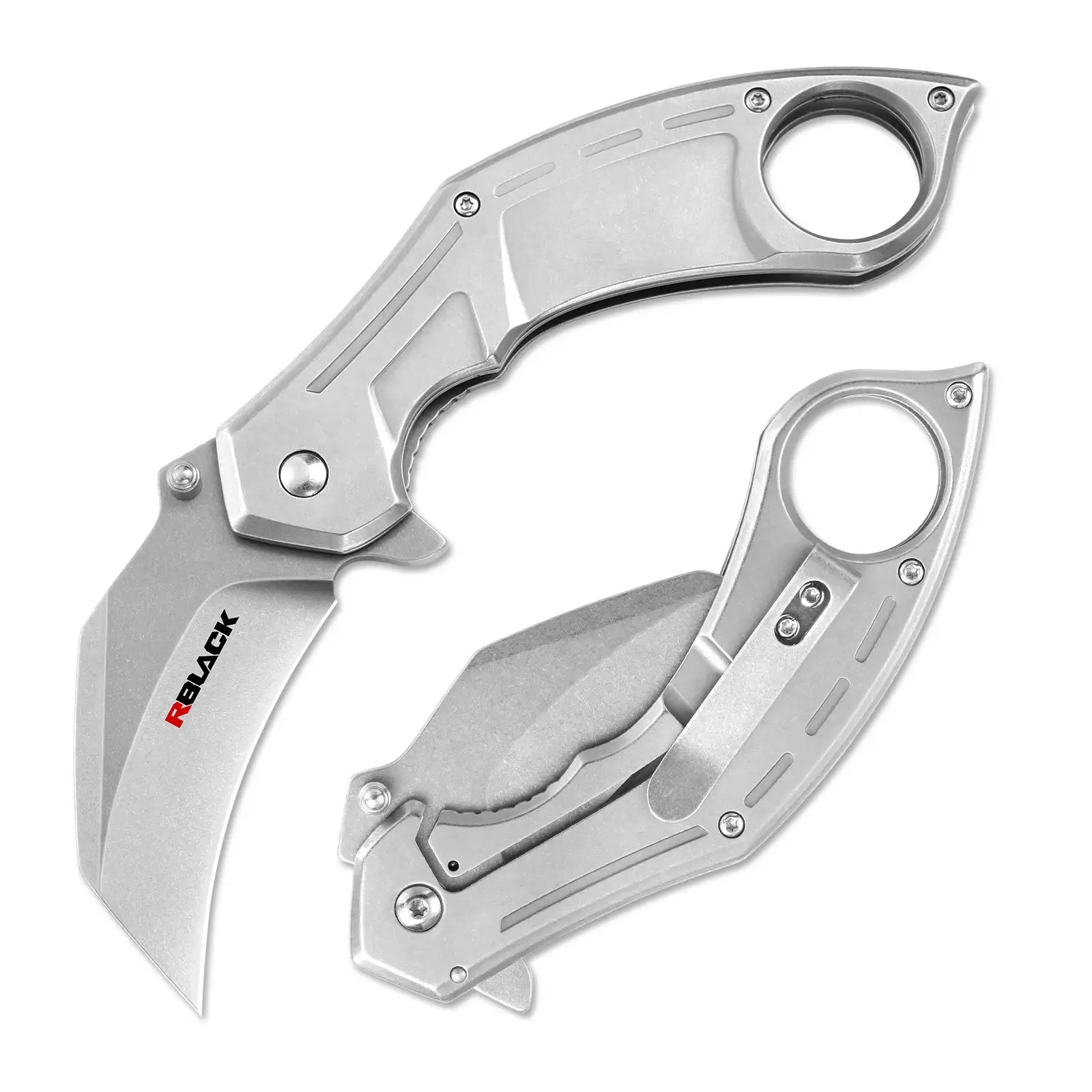 RBLACK Wharncliffe Blade Pocket Knife With Clip RK0202-SL