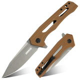 8Cr Blade Pocket Knife with G10 and Carbon Fiber Handles and Bearing System