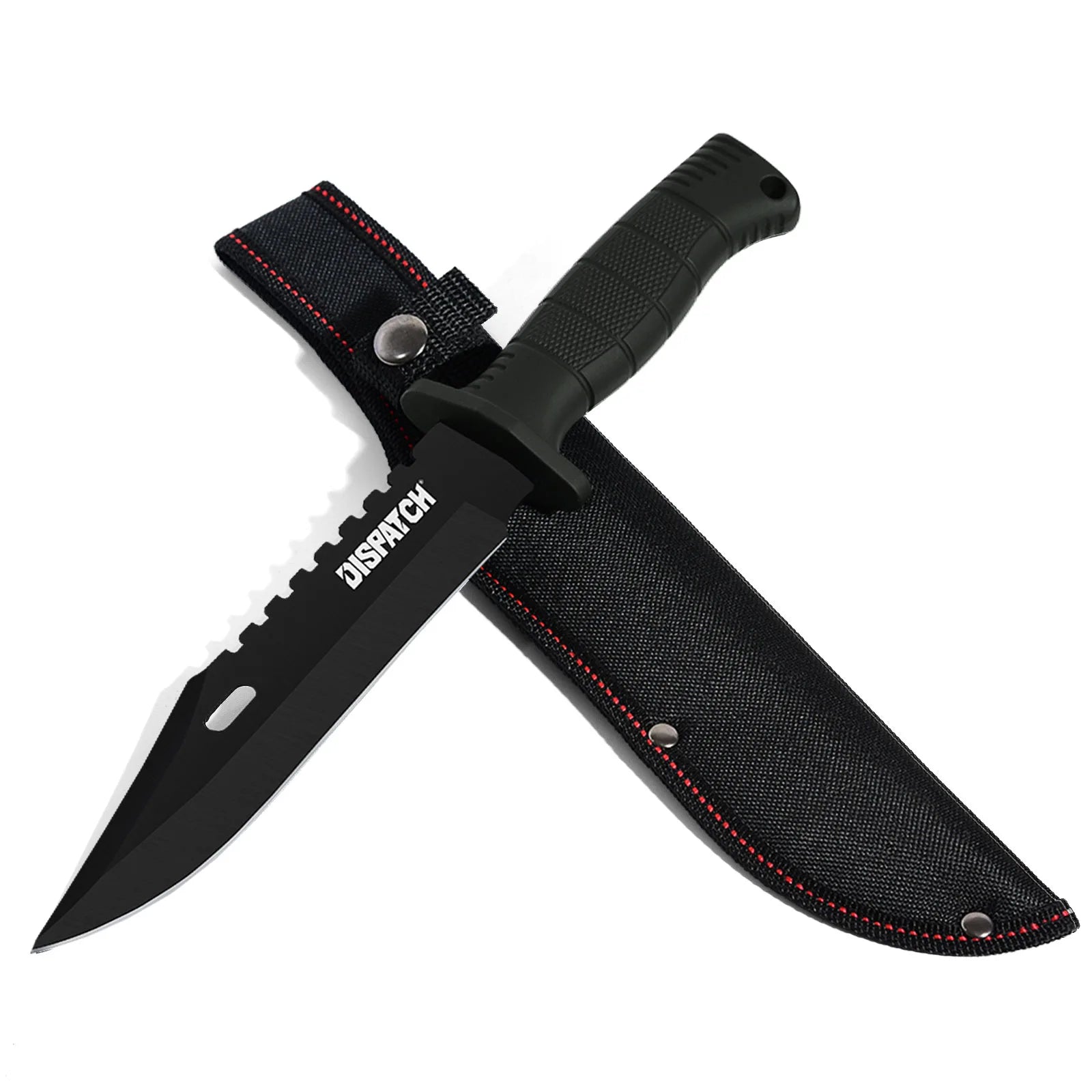 12"Outdoor Bowie Survival Hunting Fixed Blade Knife with Nylon Sheath