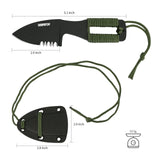 Black Oxide Fixed Blade with Rope and Sheath for EDC