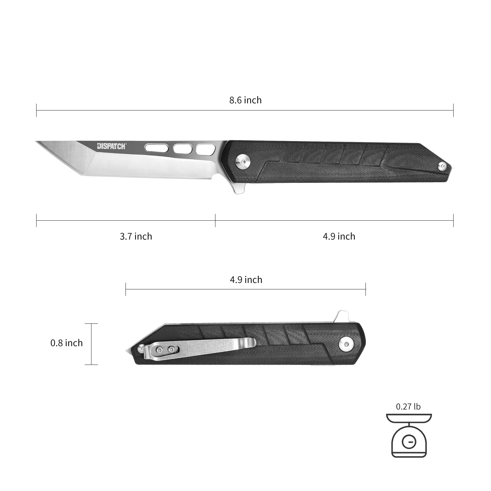 D2 Blade Pocket Knife with Liner Lock and G10 Handle
