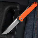 EDC Folding Knife with D2 Stainless Steel Blade, G10 Handle and Pocket Clip
