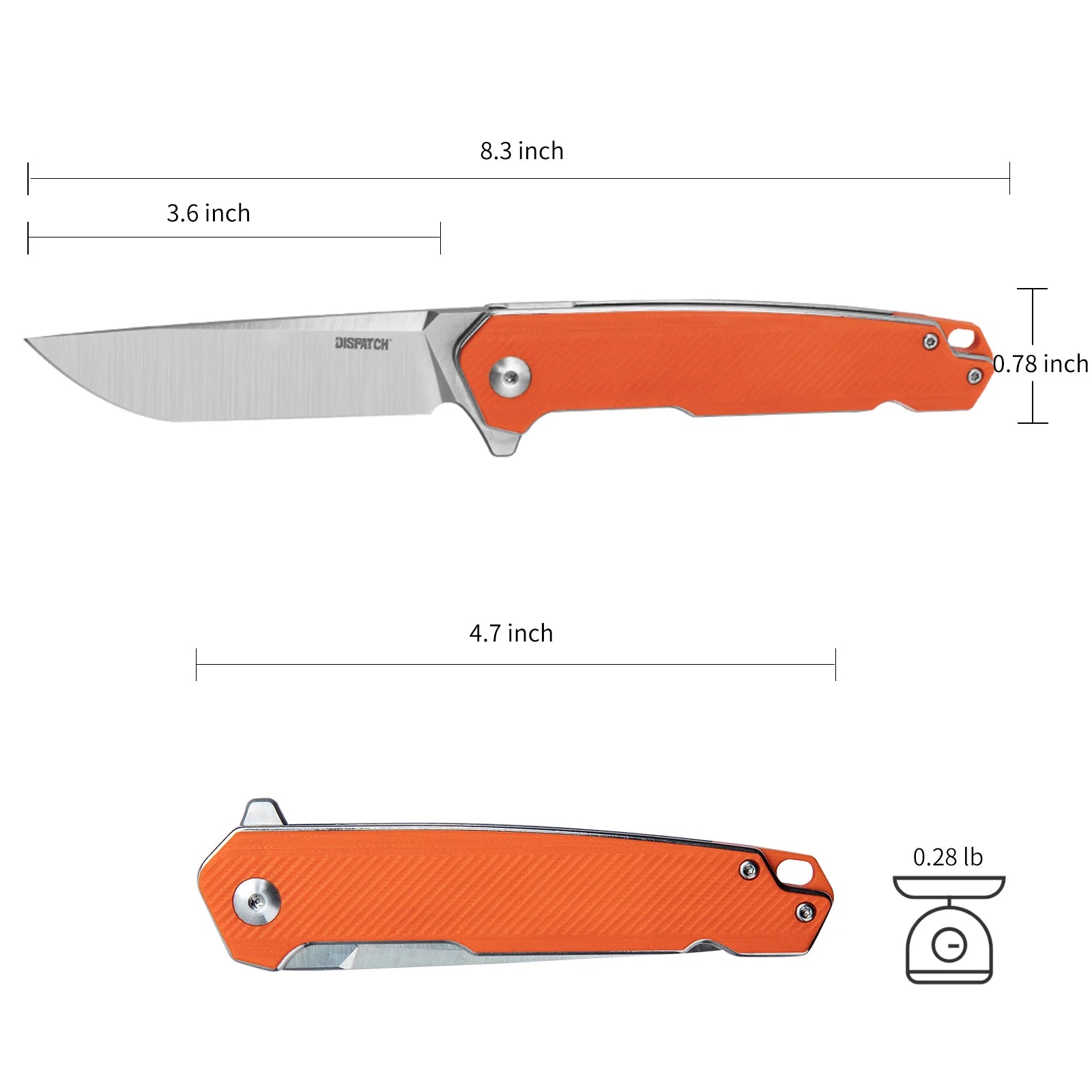 EDC Folding Knife with D2 Stainless Steel Blade, G10 Handle and Pocket Clip