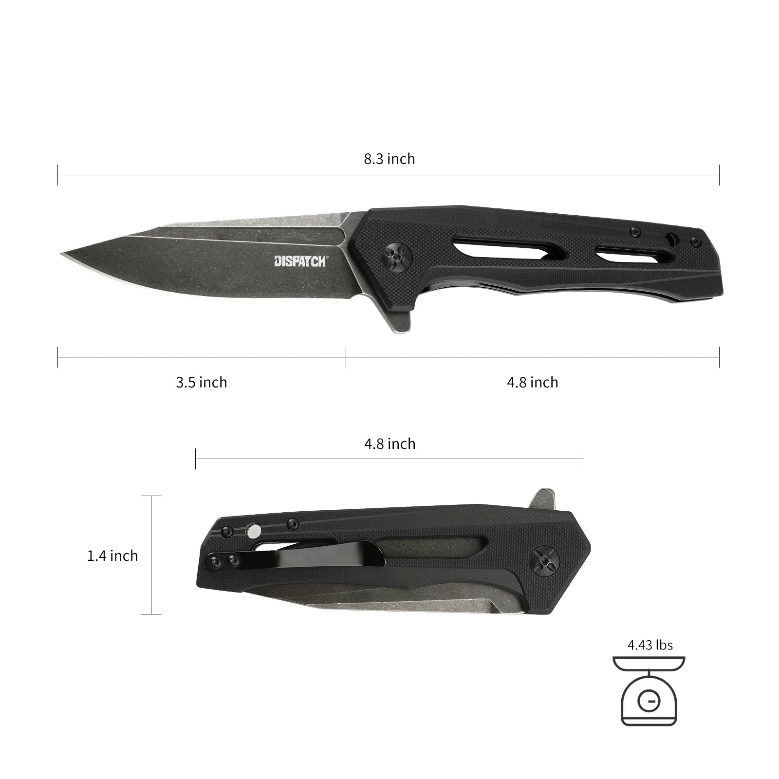 8Cr Blade Pocket Knife with G10 and Carbon Fiber Handles and Bearing System