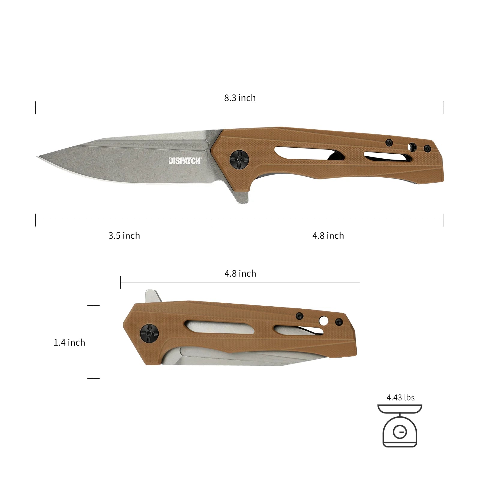 8Cr Blade Pocket Knife with G10 and Carbon Fiber Handles and Bearing System