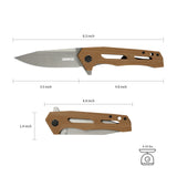 8Cr Blade Pocket Knife with G10 and Carbon Fiber Handles and Bearing System