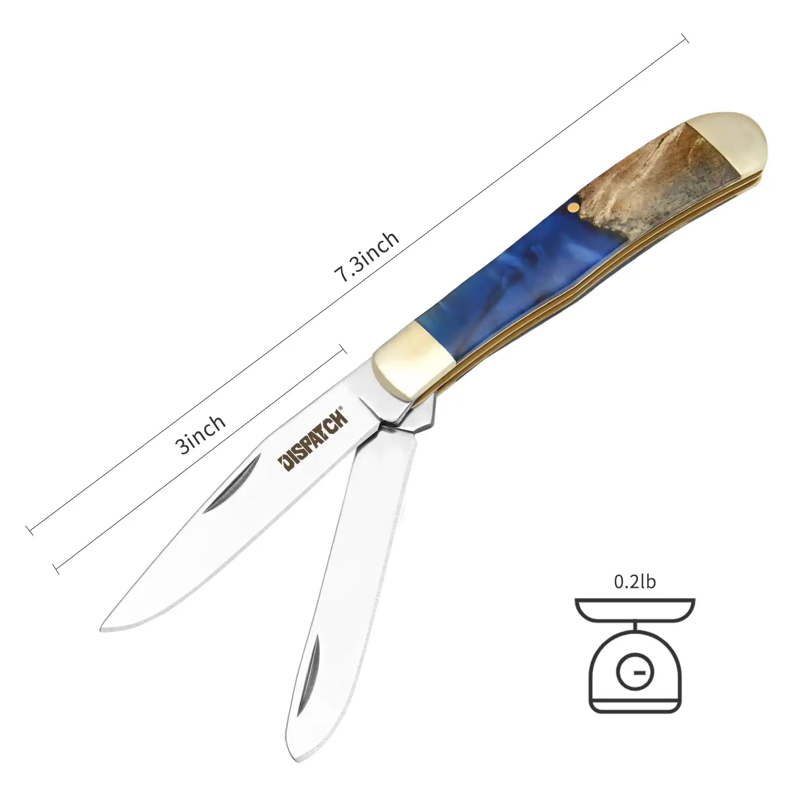 Stainless Steel Pocket Knife Double Blade For Outdoor Camping EDC Tool