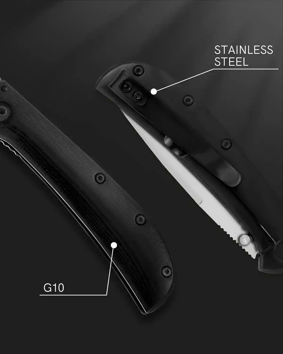 4.3" Black G10 handle Folding Knife With Streamlined Design