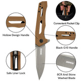 8Cr Blade Pocket Knife with G10 and Carbon Fiber Handles and Bearing System