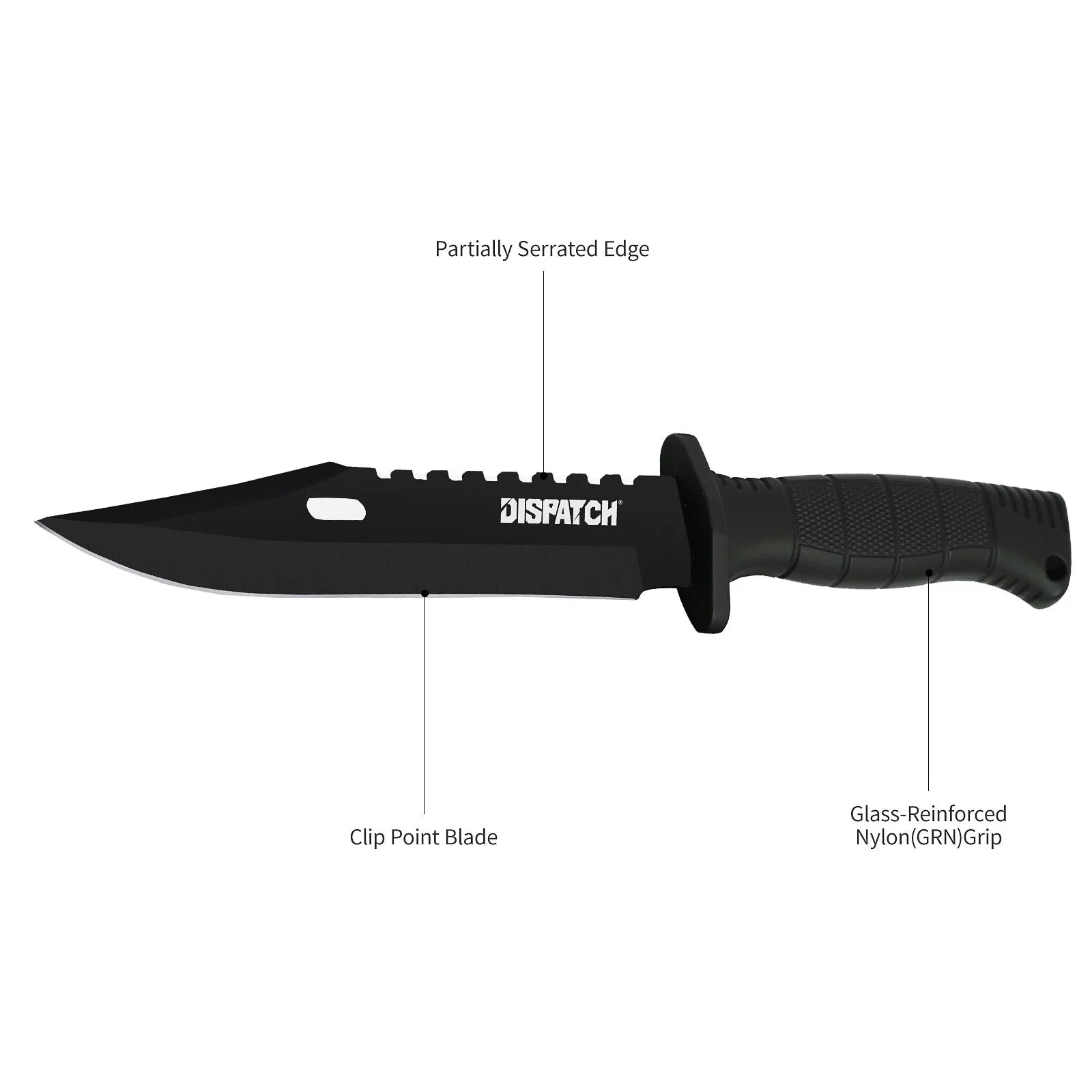 12"Outdoor Bowie Survival Hunting Fixed Blade Knife with Nylon Sheath