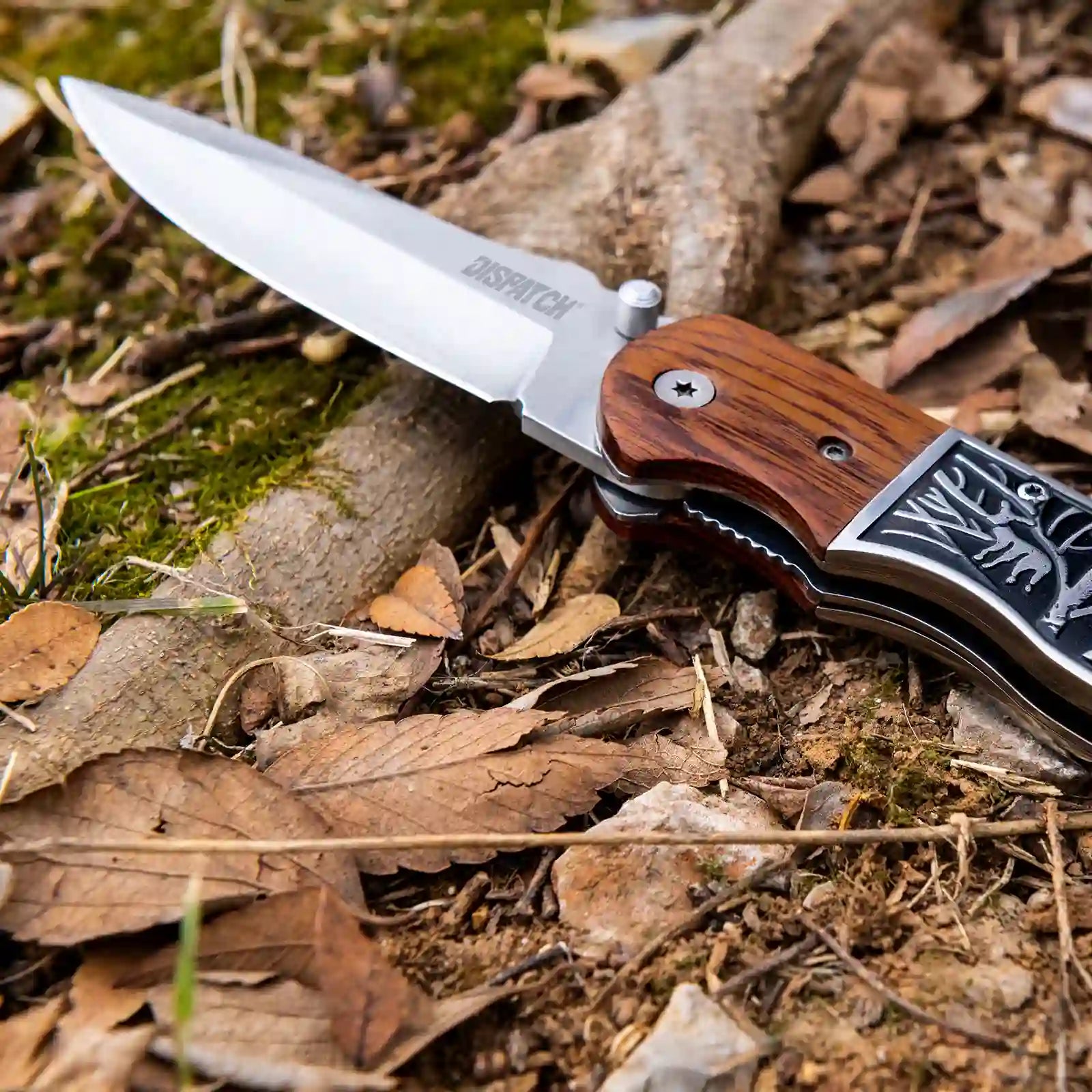 4.7” Folding Knife Stainless Steel Blade With Elk Herd Design
