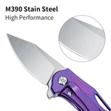 3" TC4 Titanium Handle And M390 Blade Folding Knife