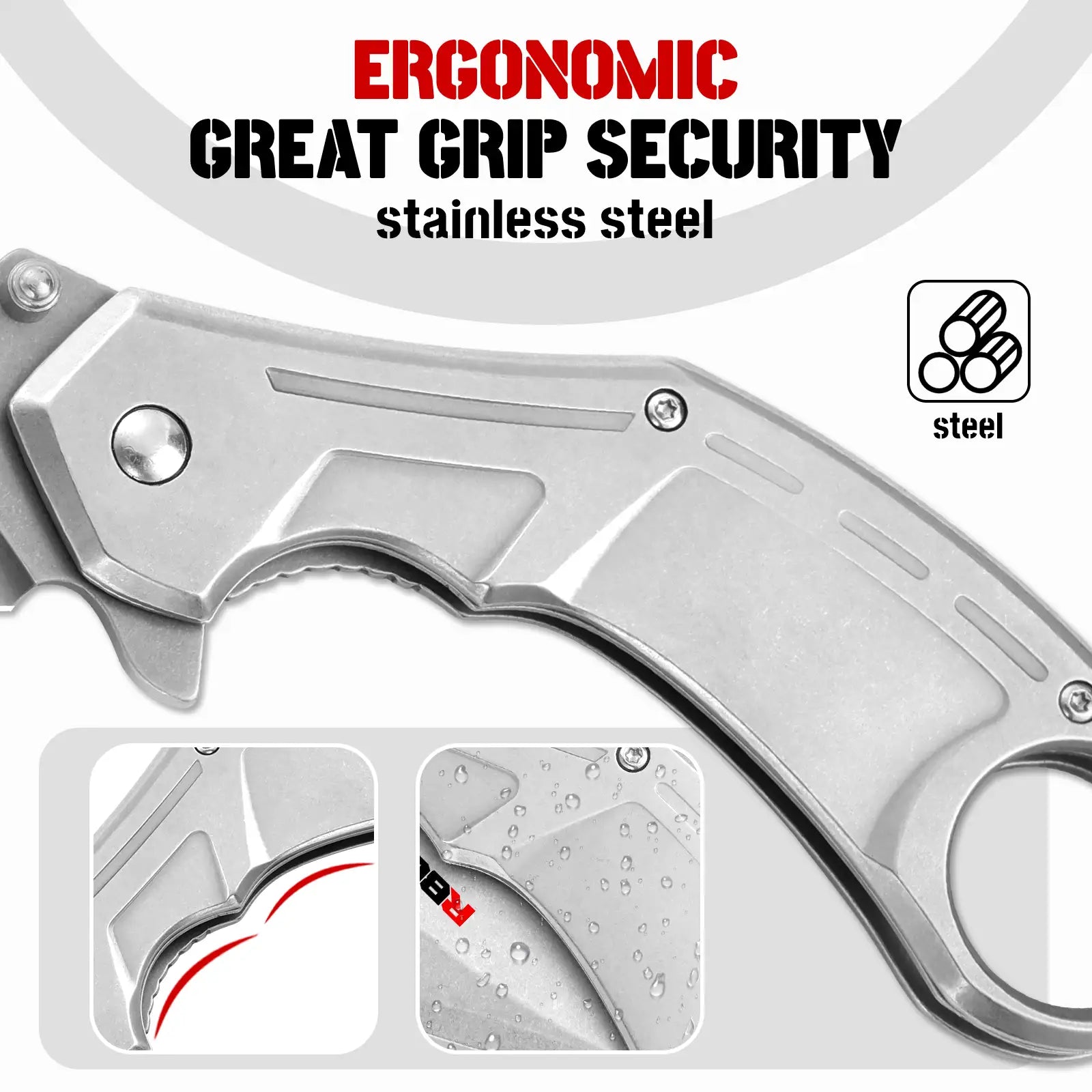 RBLACK Wharncliffe Blade Pocket Knife With Clip RK0202-SL