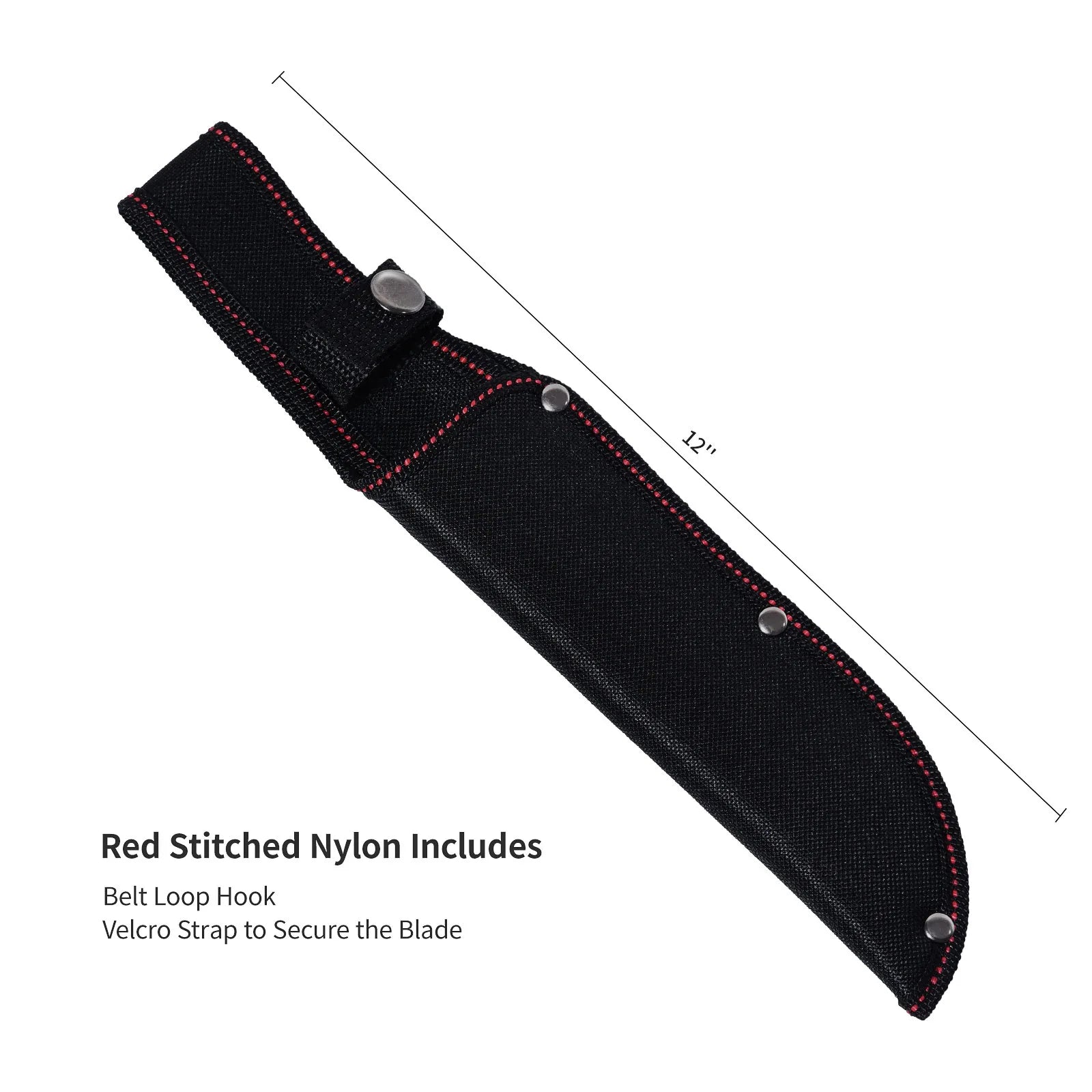 12"Outdoor Bowie Survival Hunting Fixed Blade Knife with Nylon Sheath