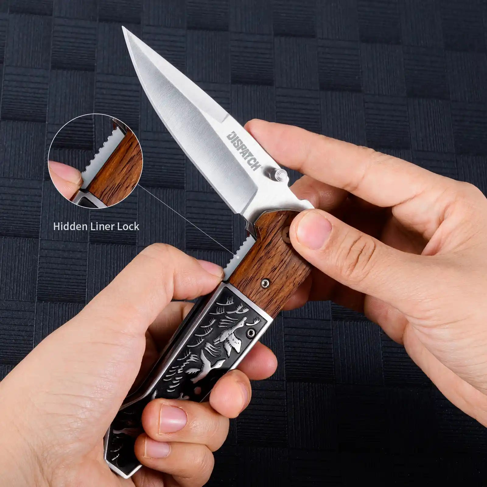 4.7“ Folding Pocket Knife with Elegant Wildlife Design