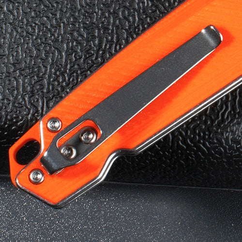 EDC Folding Knife with D2 Stainless Steel Blade, G10 Handle and Pocket Clip