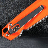 EDC Folding Knife with D2 Stainless Steel Blade, G10 Handle and Pocket Clip