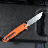 EDC Folding Knife with D2 Stainless Steel Blade, G10 Handle and Pocket Clip