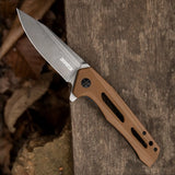 8Cr Blade Pocket Knife with G10 and Carbon Fiber Handles and Bearing System