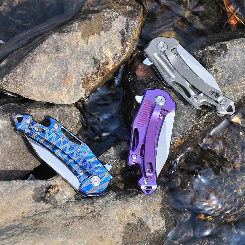 3" TC4 Titanium Handle And M390 Blade Folding Knife