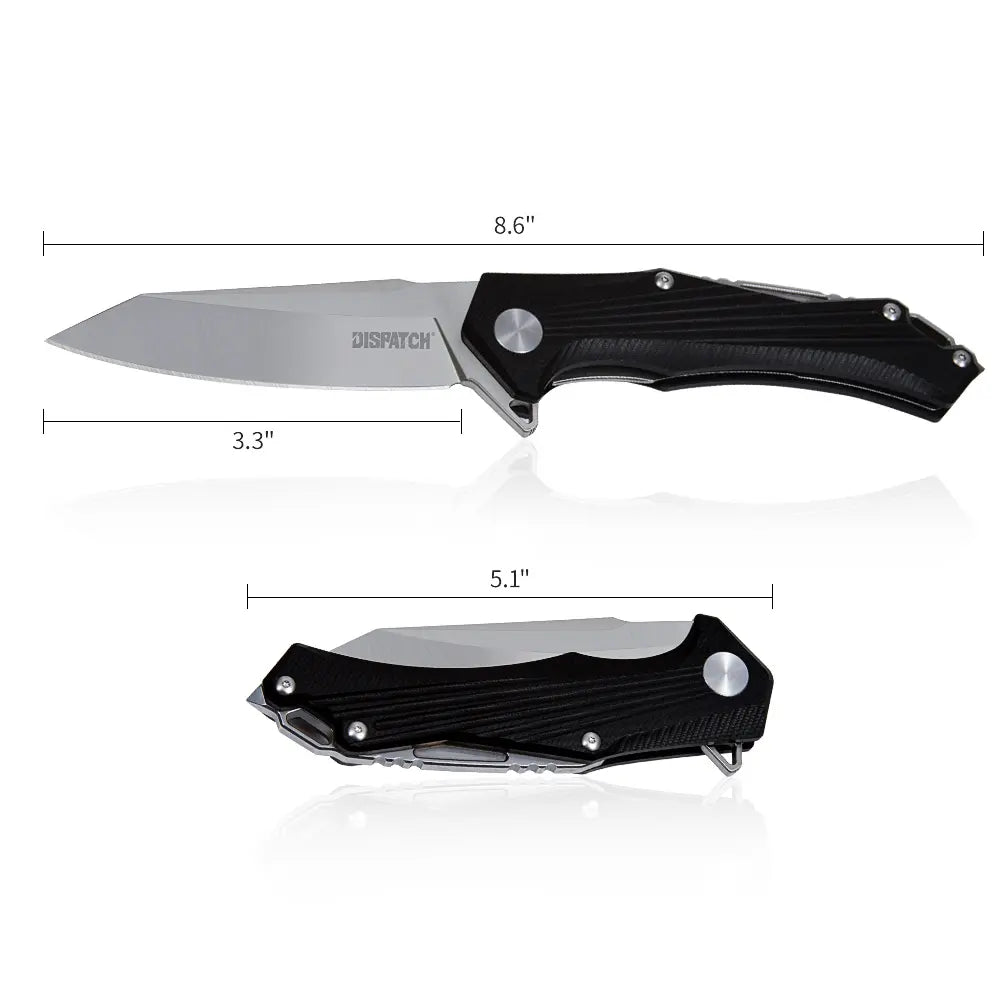 5" D2 Blade And Titanium Handle Folding Knife With Nylon Sheath