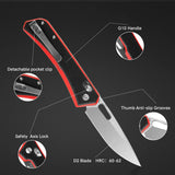 4.25 Inch D2 Steel Drop Point Blade with G10 Handle Pocket Knife