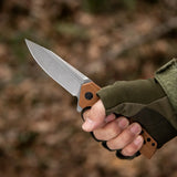 8Cr Blade Pocket Knife with G10 and Carbon Fiber Handles and Bearing System