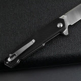 EDC Folding Knife with D2 Stainless Steel Blade, G10 Handle and Pocket Clip