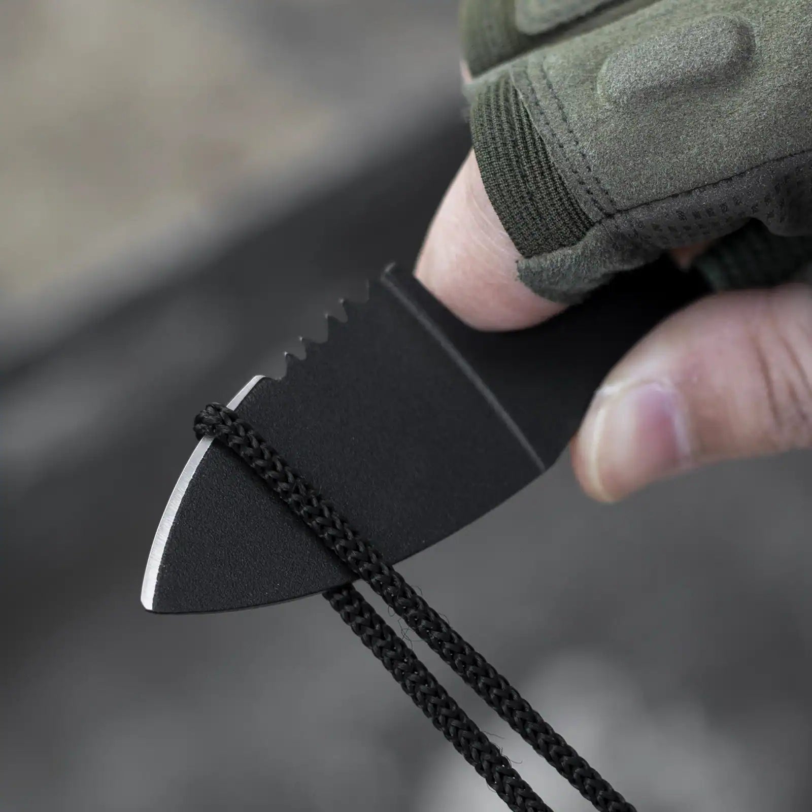 Black Oxide Fixed Blade with Rope and Sheath for EDC