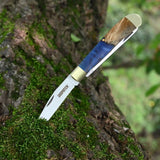 Stainless Steel Pocket Knife Double Blade For Outdoor Camping EDC Tool