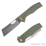 Sheepsfoot Blade Folding Knife with Micarta Handle and Clip for EDC and Survival