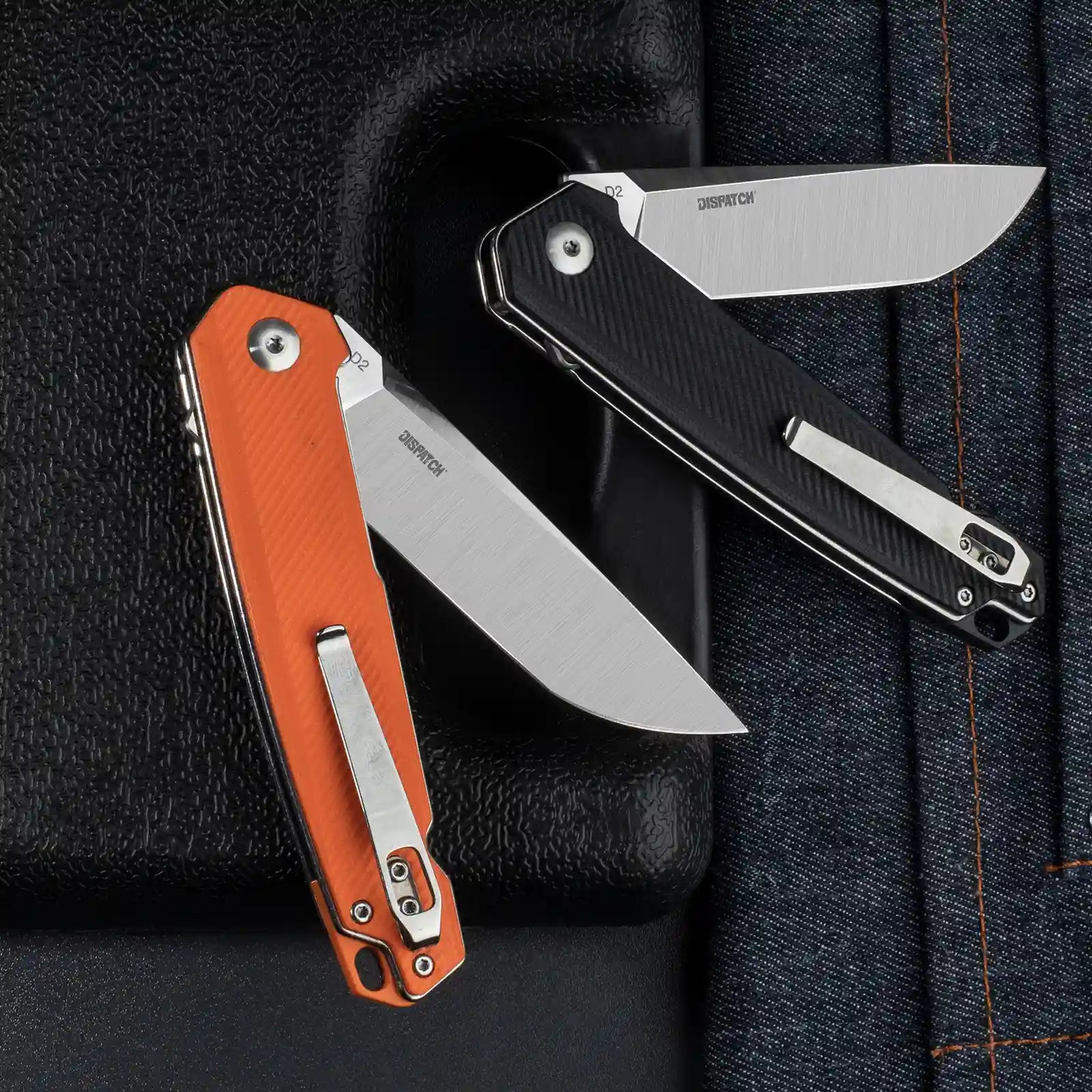 EDC Folding Knife with D2 Stainless Steel Blade, G10 Handle and Pocket Clip