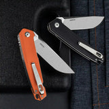 EDC Folding Knife with D2 Stainless Steel Blade, G10 Handle and Pocket Clip