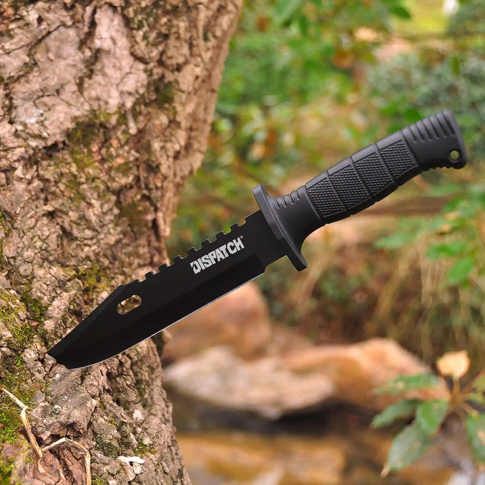 12"Outdoor Bowie Survival Hunting Fixed Blade Knife with Nylon Sheath