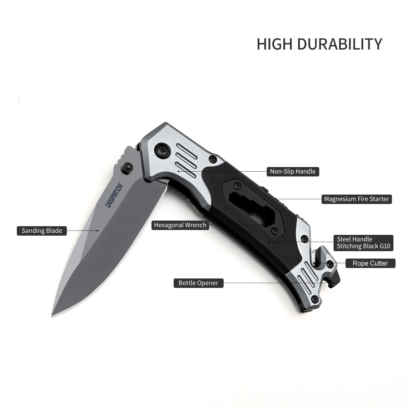 4.5" G10 Handle Multifunctional Folding Knife