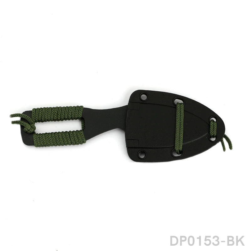 Black Oxide Fixed Blade with Rope and Sheath for EDC