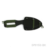 Black Oxide Fixed Blade with Rope and Sheath for EDC