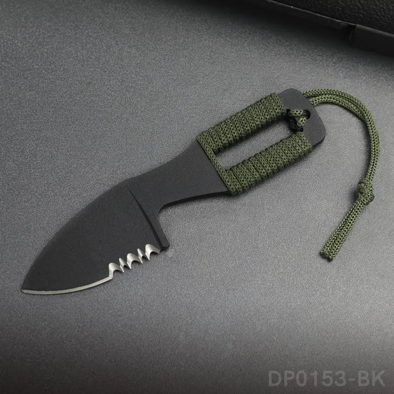 Black Oxide Fixed Blade with Rope and Sheath for EDC