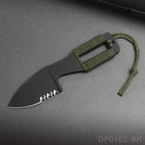 Black Oxide Fixed Blade with Rope and Sheath for EDC