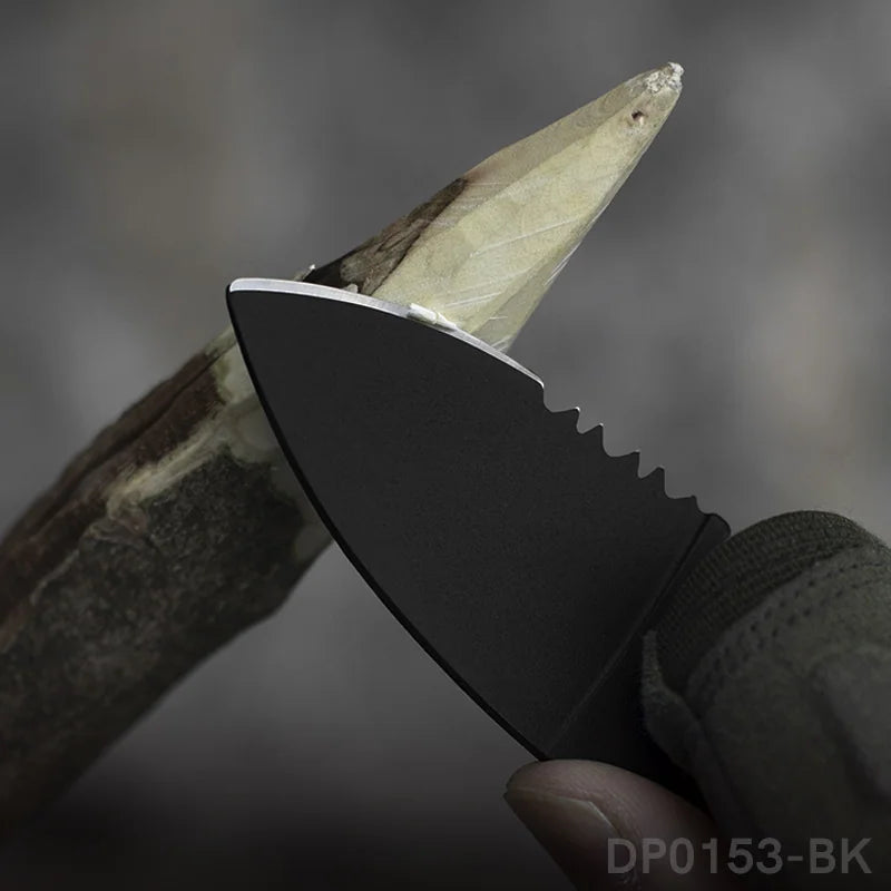 Black Oxide Fixed Blade with Rope and Sheath for EDC