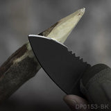 Black Oxide Fixed Blade with Rope and Sheath for EDC