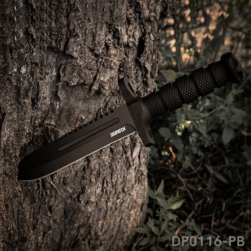 12.2" Tactical Bowie Survival Knife with Military Combat Fixed Blade and Kydex Sheath Dispatch Outdoor Life DP0116-PB
