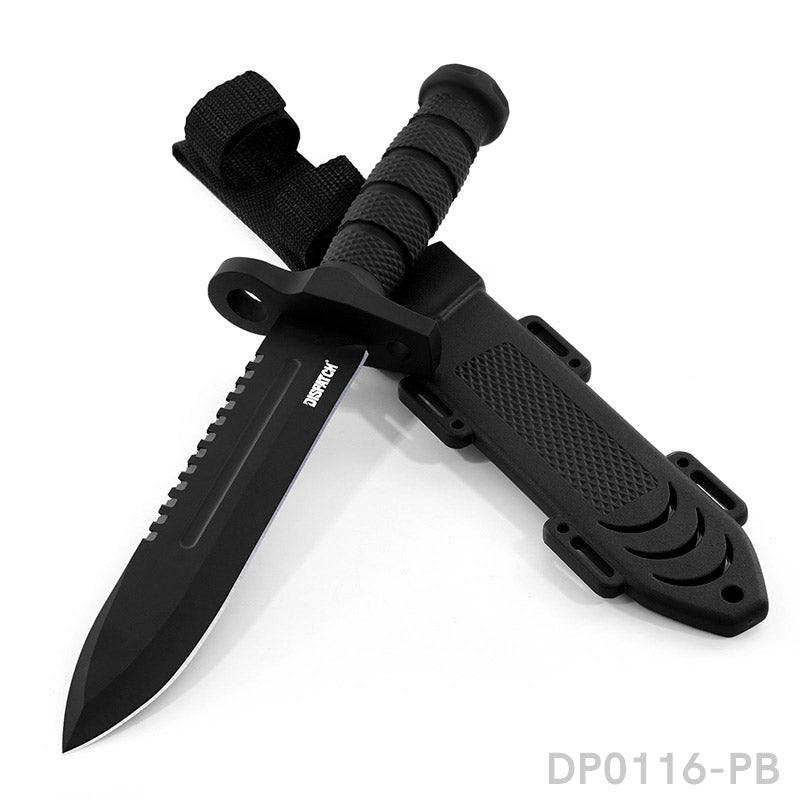 12.2" Tactical Bowie Survival Knife with Military Combat Fixed Blade and Kydex Sheath Dispatch Outdoor Life