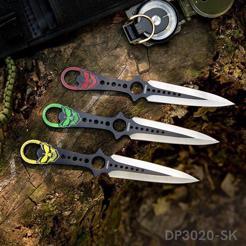 3-Piece 8" Throwing Knife Set with Nylon Sheath