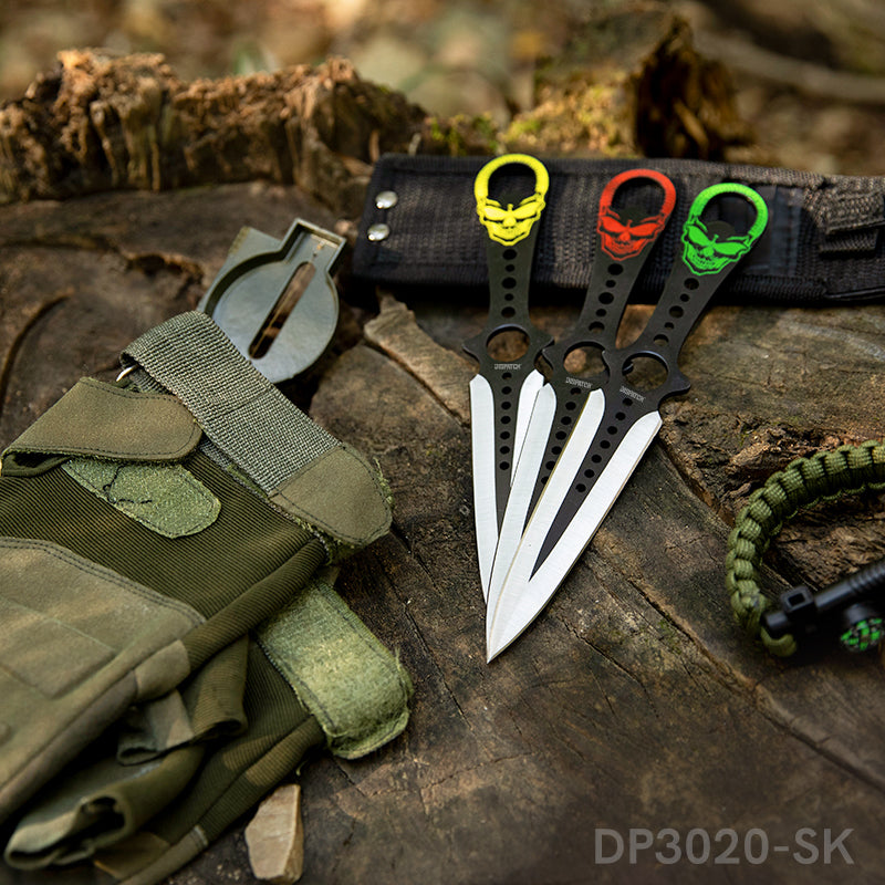 3-Piece 8" Throwing Knife Set with Nylon Sheath