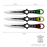 3-Piece 8" Throwing Knife Set with Nylon Sheath