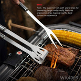 3PCS Grill Accessories with Spatula, Fork & BBQ Tongs for Camping