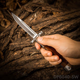 5" Closed EDC Folding Pocket Knife with Back Lock and Hand Guard