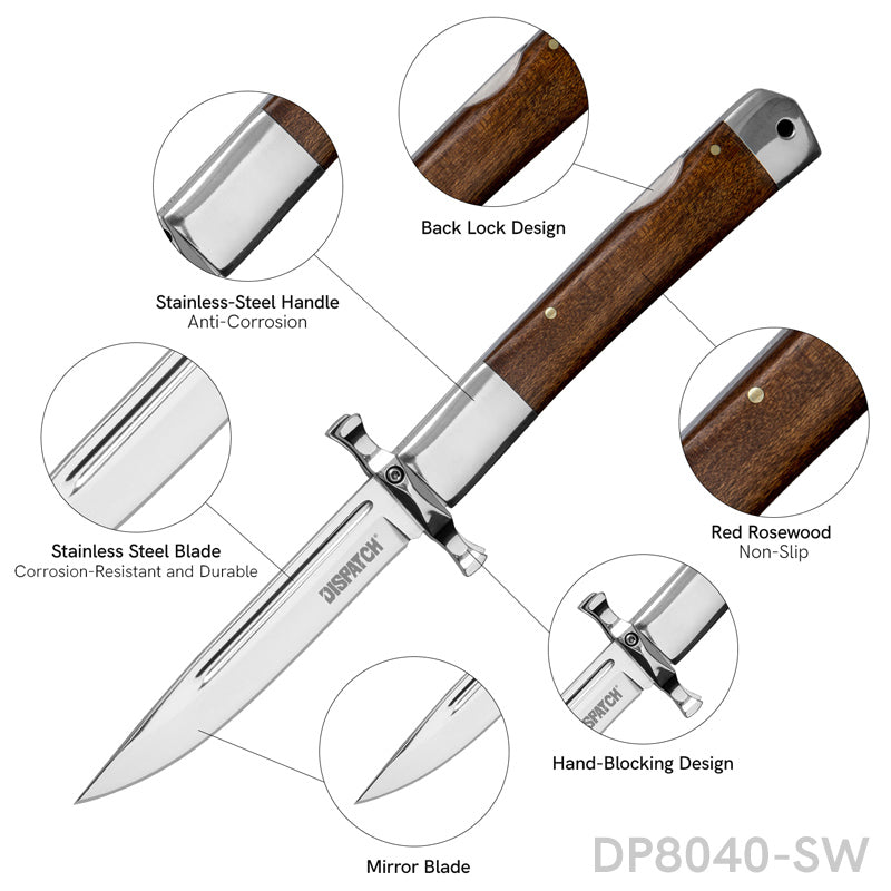 5" Closed EDC Folding Pocket Knife with Back Lock and Hand Guard