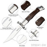 5" Closed EDC Folding Pocket Knife with Back Lock and Hand Guard